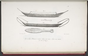 [Canoës, et une massue de l