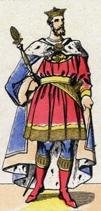 Dynastie capétienne : Portrait de Philippe Ier de France (1052-1108) roi des Francs de 1060 à 1108. Imagerie d