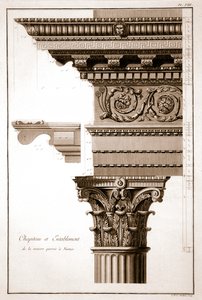Chapiteau et entablement, Maison Carrée, Nîmes, France - French School