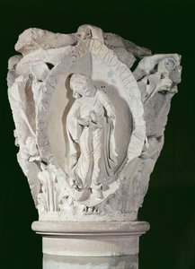 Chapiteau représentant la deuxième clé du plain-chant, vers 1095 - French School