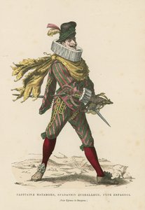 Capitaine Matamore, tueur à gages espagnol, XVIIe siècle - French School