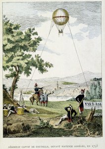 Aérostat captif par Jean Marie Joseph Coutelle (1748-1835), avant Mayence assiégée - French School