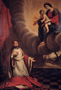 Le cardinal Bérulle (1575-1629) agenouillé devant la Vierge