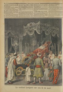 Le Cardinal Lavigerie (1825-92) sur son lit de mort, du Petit Journal, 17 décembre 1892