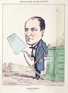 Caricature du Baron Georges Eugène Haussmann (1809-91) en compagnon maçon, c.1870
