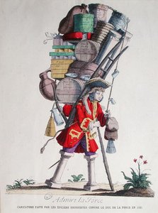 Caricature de Henri Jacques Nompar de Caumont (1675-1726), 5e Duc de la Force, réalisée par les 