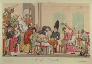 Caricature du Café des Aveugles, vers 1800 - French School