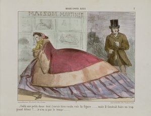 Caricature de la crinoline, de Modes Pour Rire - French School