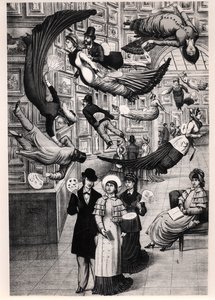 Caricature des visiteurs du Salon de Paris de 1880 - French School