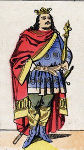 Dynastie carolingienne : Portrait de Charles III le Gros (839-888) roi des Francs de 881 à 887. Imagerie d