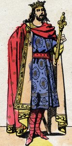 Dynastie carolingienne : Portrait de Charles III dit le Simple (879-929) roi des Francs de 898 à 922. Imagerie d