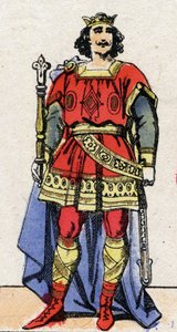Dynastie carolingienne : Portrait de Louis II le Bègue (846-879), Roi des Francs de 877 à 879. Imagerie d