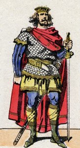 Dynastie carolingienne : Portrait de Pépin le Bref (715-768) roi des Francs de 751 à 768. Imagerie d