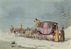 Carrosse sur traîneaux - French School
