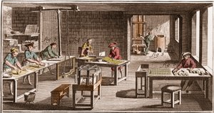 Cartier - Fabrication de cartes à jouer - « La Grande Encyclopédie, ou Dictionnaire Raisonné des Sciences, des Arts et des Métiers » par Denis Diderot et Jean d