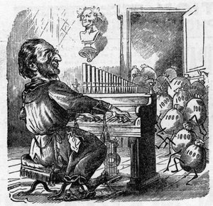 Caricature du compositeur allemand Richard Wagner