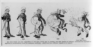 Caricature commentant les acquisitions territoriales des États-Unis d