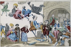 Caricature sur les diligences aériennes - French School