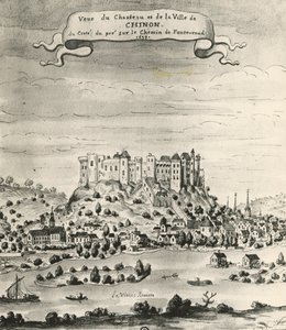 Château et ville de Chinon - French School