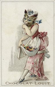 Chat portant une robe - French School