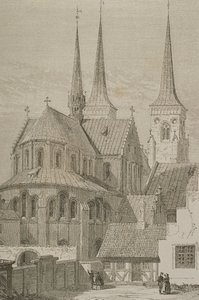 Cathédrale dans les années 1850, Roskilde, Danemark, de Le Tour du Monde, publié à Paris, années 1860 - French School