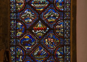 Cathédrale de Chartres, vitrail : vie de Noé, détail (l