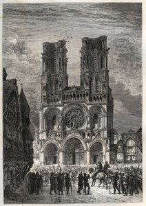 Cathédrale Notre-Dame de Laon (1150-1180), Aisne - gravure de «L