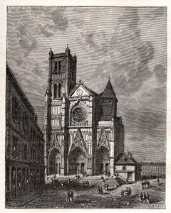 Cathédrale Saint-Étienne de Meaux - Seine-et-Marne - gravure dans «La France illustrée: géographie, histoire, administration statistique» par V.A. Malt-Brown. 1884