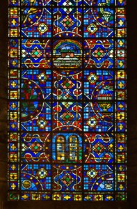 Cathédrale de Chartres, détail du vitrail de la paix - French School