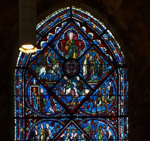 Cathédrale de Chartres, vitrail : la vie de Joseph, détail - French School