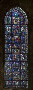 Cathédrale de Chartres, vitrail : typologie de la passion