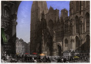 Cathédrale de Rouen (gravure, vers 1850) - French School