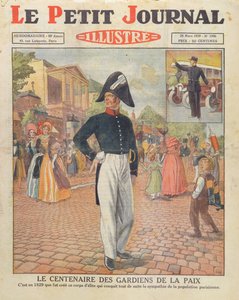 Centenaire des Gardiens de la Paix, illustration de couverture du Petit Journal, 24 mars 1929