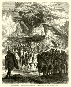 Cestius Gallus, à la tête de la douzième légion, marche contre les Juifs (gravure) - French School