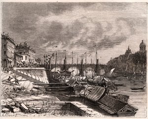 Chalon-sur-Saône - Saône-et-Loire - gravure dans "La France illustrée : géographie, histoire, administration statistique" par V.A. Malt-Brown. 1884 - French School