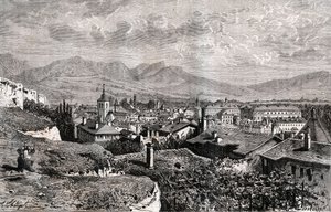 Chambéry - Savoie - gravure dans "La France illustrée : géographie, histoire, administration statistique" par V.A. Malt-Brown. 1884 - French School