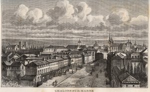 Champagne-Ardenne, Marne (51), Châlons-sur-Marne (actuel Châlons-en-Champagne) - gravure dans "France illustrée : géographie, histoire, administration statistique" par V.A. Malt-Brown. 1884 - French School