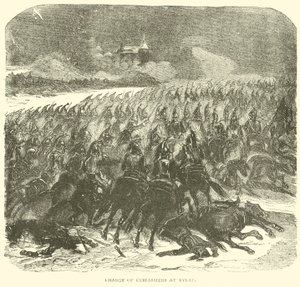 Charge des cuirassiers à Eylau (gravure) - French School
