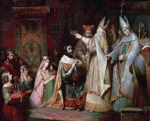 Charlemagne (747-814) couronné roi d