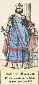 Charles III dit le Simple, 31e roi, monte sur le trône en 898, mort en 923 - French School