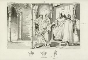 Charles IV de France fait de Louis, comte de Clermont-en-Beauvaisis, duc de Bourbon, 1327 - French School