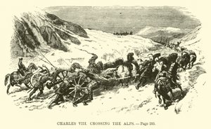 Charles VIII traversant les Alpes