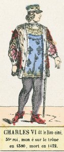 Charles VI dit le Bien-aimé, 53e roi, monté sur le trône en 1380, mort en 1422 - French School