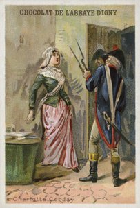 Charlotte Corday, assassin du leader jacobin révolutionnaire français Jean-Paul Marat - French School