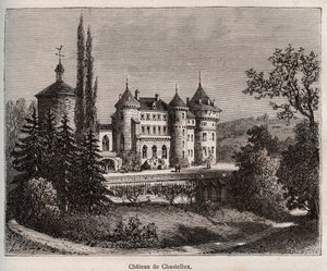 Château de Chastellux - Chastellux sur Cure, Bourgogne - gravure dans « La France illustrée : géographie, histoire, administration statistique » par V.-A. Malt-Brown. 1884 - French School