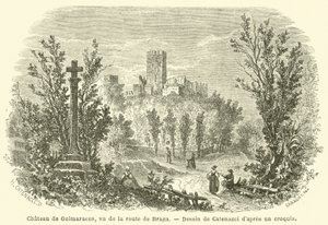 Château de Guimarães, vu de la route de Braga - French School