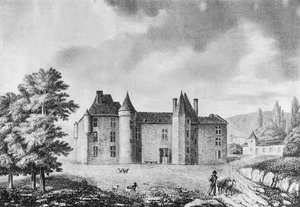 Château de Montaigne, Dordogne (gravure)