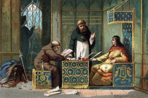 Childebert II, roi de France de 695 à 711 dans son château de l
