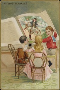 Enfants lisant un livre surdimensionné - French School