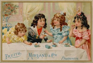 Enfants mangeant des bonbons - French School